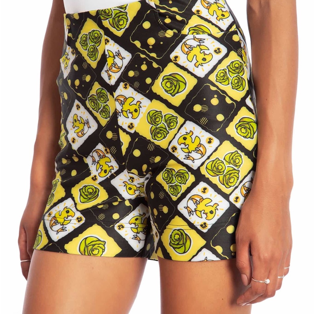 NWOT Blackmilk Final Fantasy Chocobo High Waisted Pocket Shorts